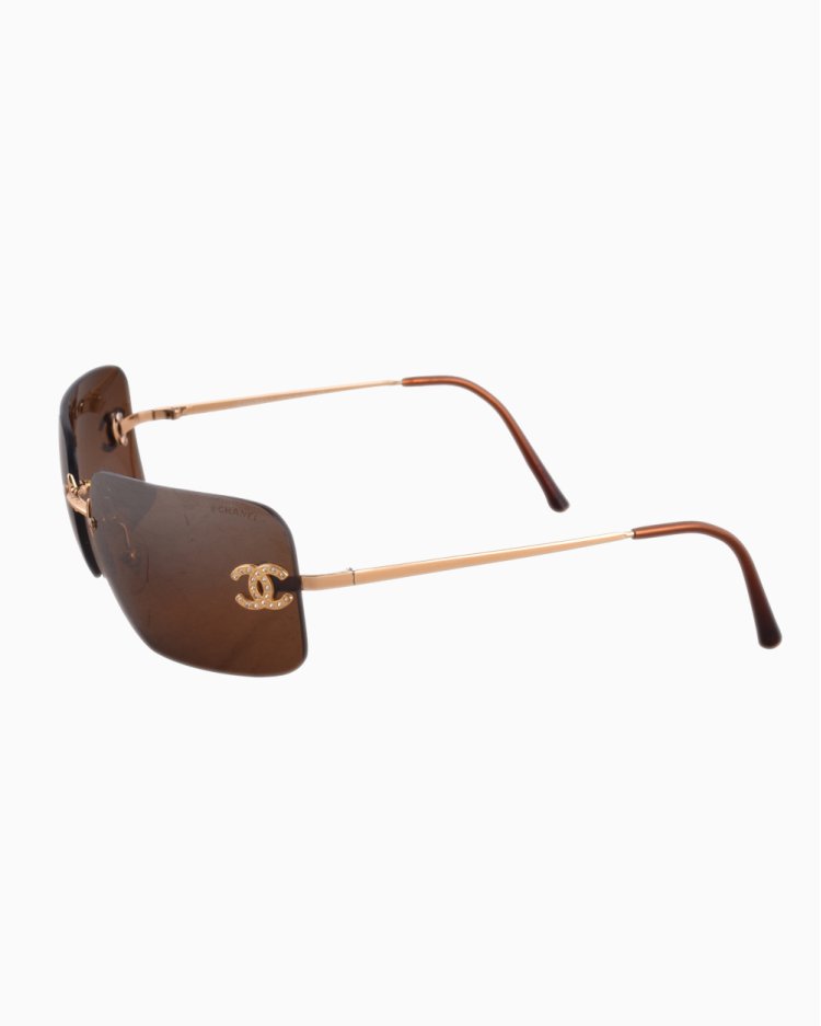 Óculos de Sol Chanel Original Dourado 4017-D Feminino